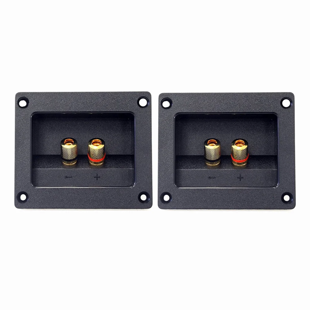 

THGS 2pcs DIY Home Car Stereo 2-way Speaker Box Terminal Round Square Spring Cup Connector Binding Post Banana jack and plugs