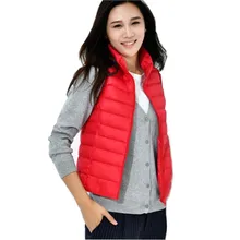 Женский осенне-зимний жилет без рукавов ультра легкий белый пуховик женский тонкий жилет женский теплый жилет LY779