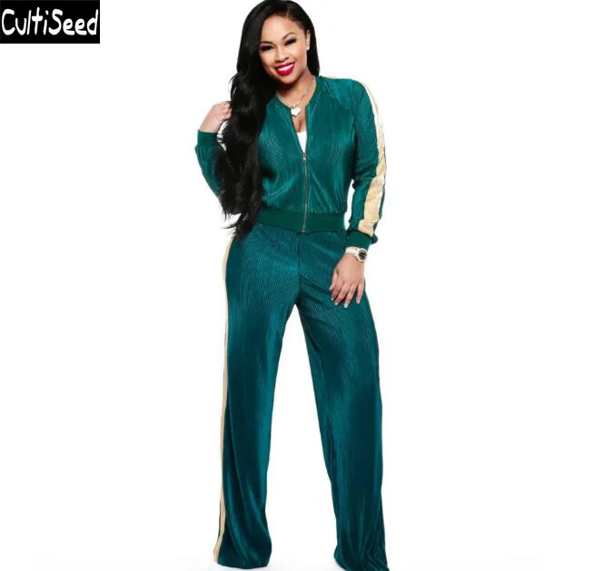 

Cultiseed Women Sets Clothing Ladies Sexy Fake Zipper Casual Sportswear Sets Female Velvet Long Sleeve Suit Tenue Femme Sets