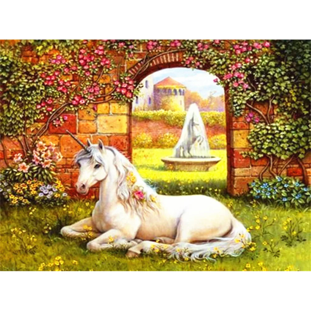 

LI LOYE DIY 5D Diamond Mosaic Leisurely unicorn Diamond Painting Cross Stitch Kits Diamonds Embroidery Full Home Decor RT261