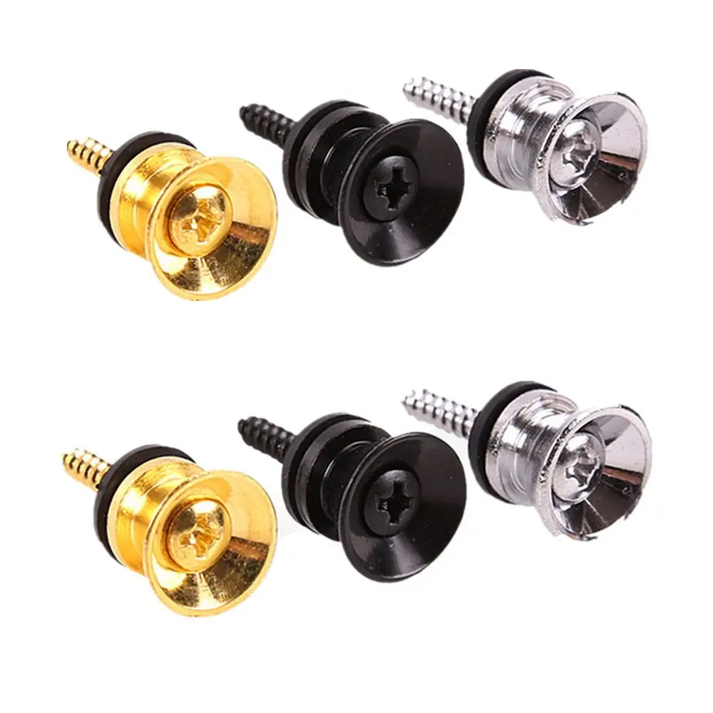 Guitar Strap Lock Locking Pegs Pins Metal End Button For Acoustic