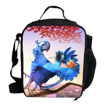 Милая сумка для ланча с героями мультфильмов для девочек RIO Blu и драгоценность алый Ара Термосумка для обедов утепленная для детей школы