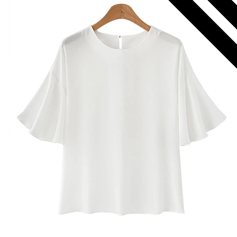 

Large size Blouse Women Casual shirt Anti-wrinkle off White Tops clothes Casual Chiffon Shirts Plus Size Women Clothing