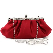 Лидер продаж бордовый сумки вечерние вечерняя сумочка; BS010 Для Женщин Сатин, полиэстер кошелек Стиль цепи сумочка клатч Банкетный мини сумка 73998