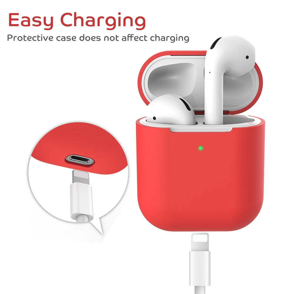 

Soft Silicone Case for Apple Airpods 2 Shockproof Cover for Apple AirPods 2 Earphone Cases Ultra Thin Air Pods Protector Case