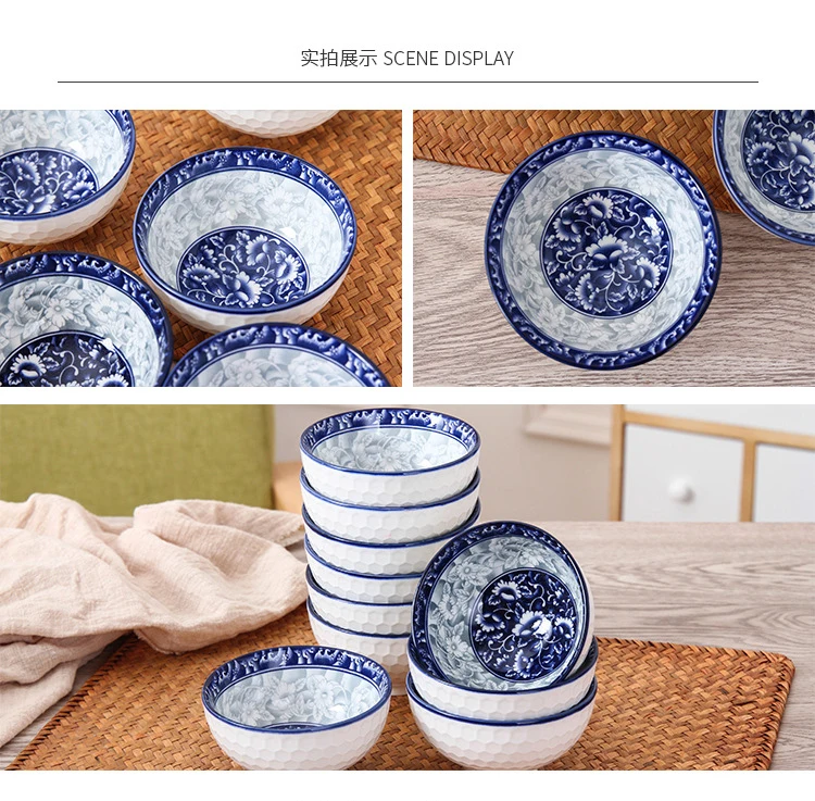 12 шт./8 шт./4 шт. Японские сине-белые керамические тарелки в лаконичном стиле Фарфоровая столовая посуда набор посуды