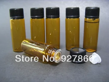 

10pcs Lot 5ml Amber Glass Bottles/Vials with PP Screw lid and stopper insert, NEW & EMPTY containers, sample screw vials
