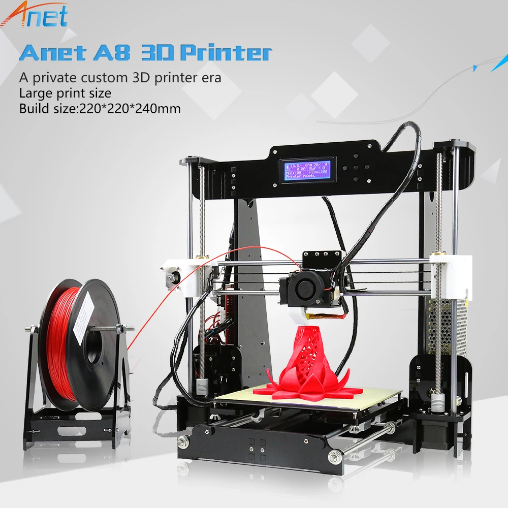 

2018 New ! Anet E10 A8 A6 3D Printer Machine Large Printing Size High Precision Reprap i3 DIY 3D Printer Kit with Free Filament