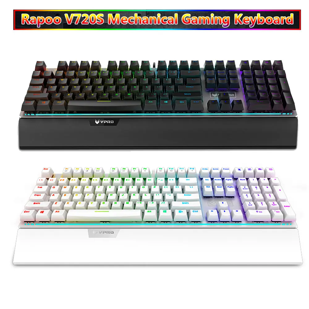 Механическая игровая клавиатура Rapoo V720S черные переключатели USB Проводная RGB