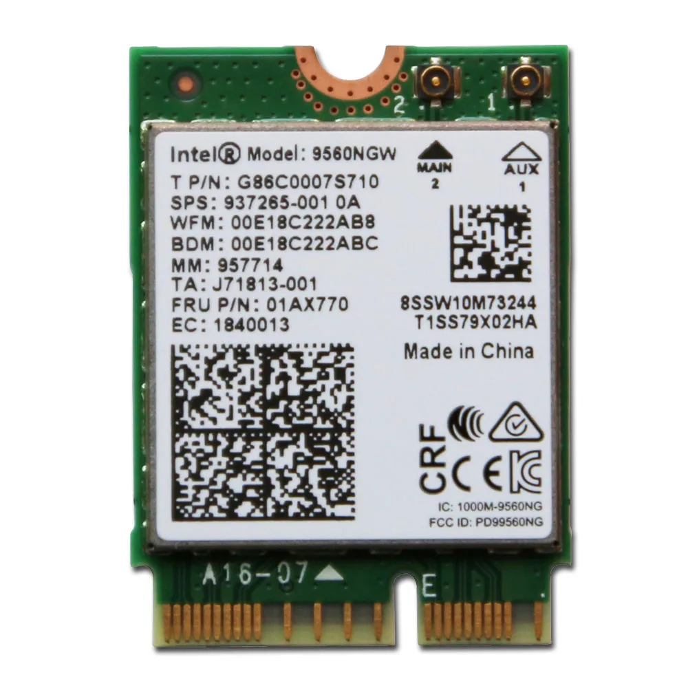 Winyao Двухдиапазонная Беспроводная AC 9260NGW NGFF 1 73 Гбит/с WiFi карта + Bluetooth 5 0 для 7260NGW