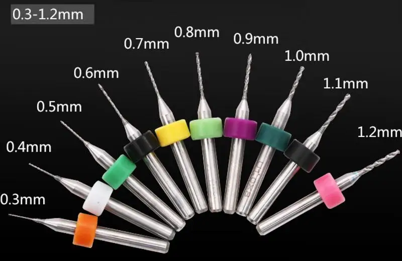 10pcs PCB drill tool kit 0.1mm-2.0mm metal Milling cutter cnc tools for Woodworking machine Parts