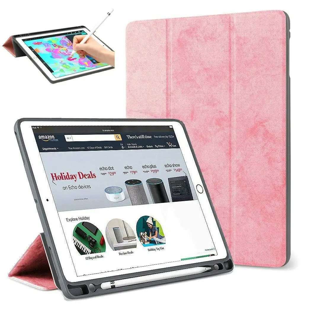 

Smart Cover For iPad Pro 10.5 2017 Magnetic Case+Pencil Holder Slot For iPad 10.5 2018 PU Leather Case Soft Cover Trifold Stand