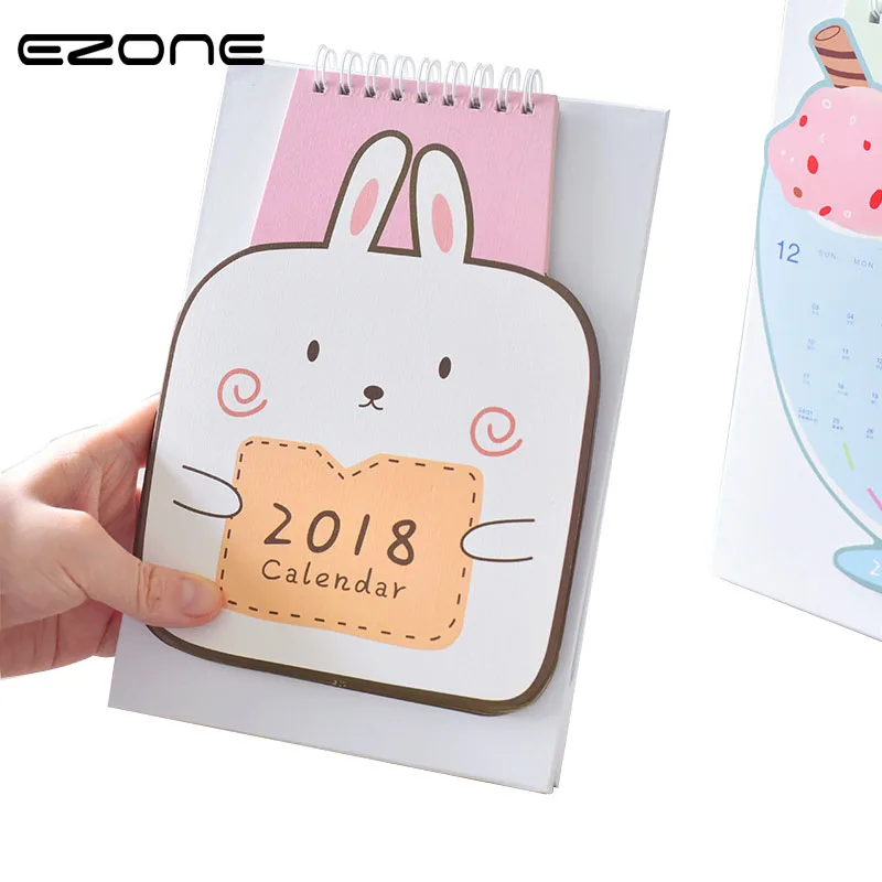 

EZONE Monthly Planner Desk Calendar 2018 Agenda Rabbit/Ice Cream Shape Diary Journal Notebook Material Escolar Papelaria Kawaii
