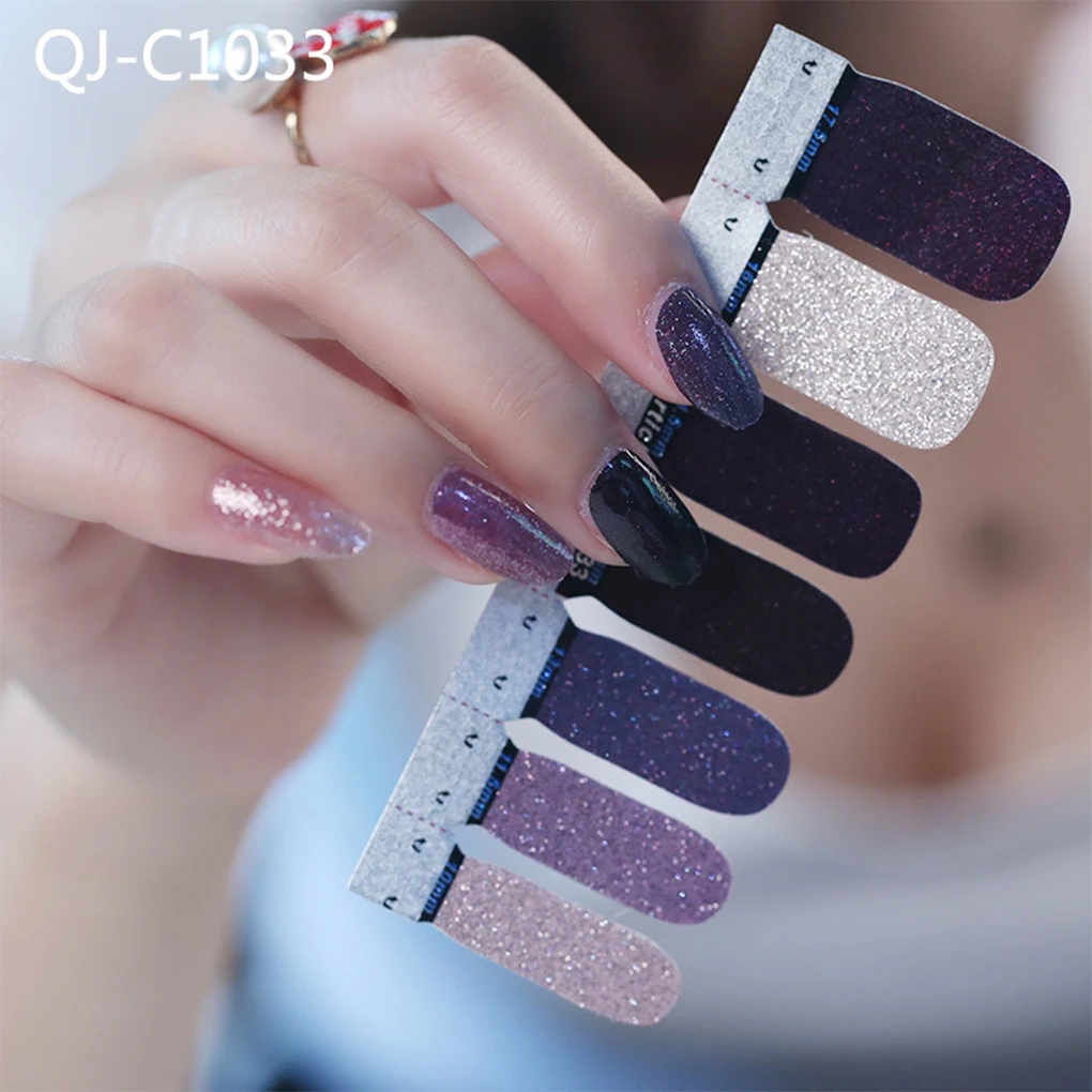 

2018 Colorful Glitter On Powder Stickers Wraps Nails DIY Nail Decorations Sticker Art Water DIY DecalsFree Shipping In Russia