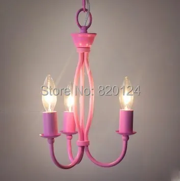 Mini Pink Blue Black White Metal Iron Pendant Light E14 3pcs Led