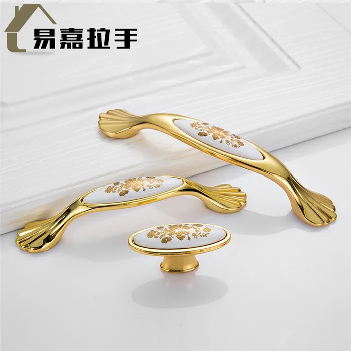 5pcs Antique Furniture Knobs and Handles Marble Ceramic Handle for Kitchen Cupboards Cabinet Door knobs Drawer Pulls (15)