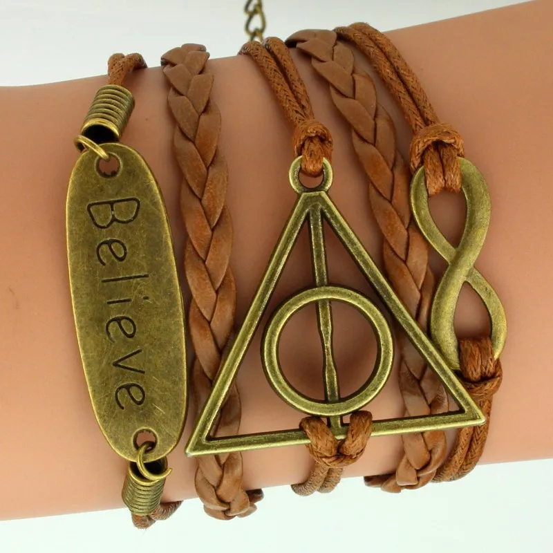 

Hot Sell Harry Triangle Infinity Believe Potter Bracelet for women and menMulti-element multilayer bracelet bracelet nice gifts