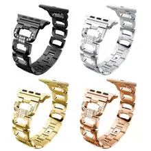 ALLOYSEED Смарт ремешок для наручных часов и стразами Нержавеющая сталь, браслет, ремешок для наручных часов браслет ремешок для наручных часов Apple Watch 1/2/3 серии 38 мм