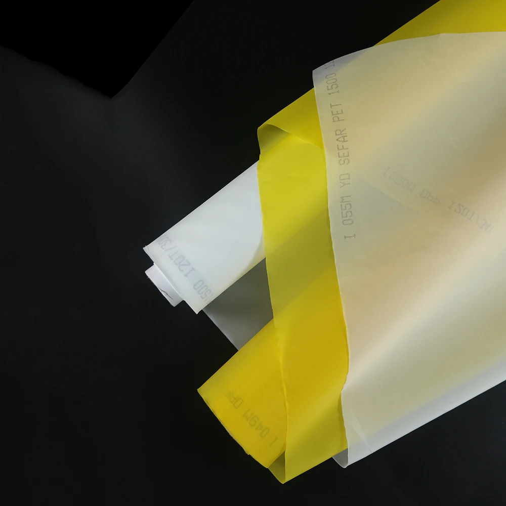 Free Shipping!!! 50 Meters 77T(195mesh) -55um-165cm Yellow and White Polyester Monofilament Silk Screen Printing Mesh | Дом и сад