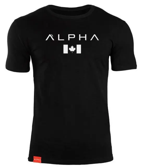 ALPHA, новая брендовая одежда, облегающая футболка, Мужская футболка для фитнеса, Мужская футболка, мужские летние топы для фитнеса - Цвет: picture color