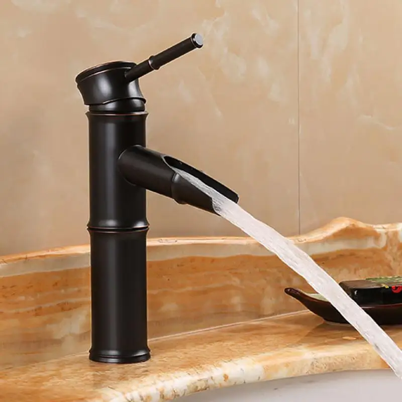 

Simple Durable Unique Design Bamboo Shape Faucet Cold-Hot Water Modern Copper
