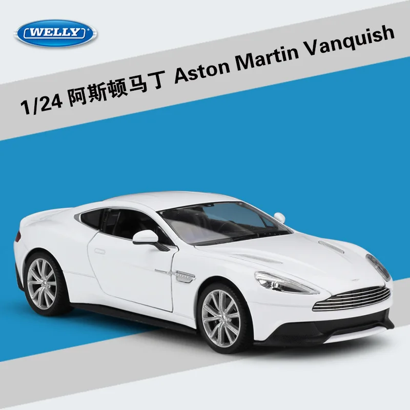 Welly литье под давлением 1:24 Масштаб симулятор Aston Martin Vanquish модель автомобиля сплав спортивный автомобиль металлическая игрушка автомобиль для детей Коллекция подарков - Цвет: White