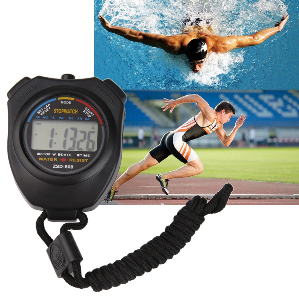 Waterproof Digital Timer LCD Sports Stopwatch Electronic Timer Chronograph Timer Hour Meter
