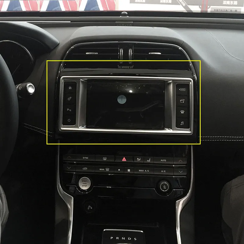 

ABS Chrome Car Dashboard Navigation Screen Frame Trim For Jaguar XE F-Pace f pace X761 2016 Accessories ,Car Styling