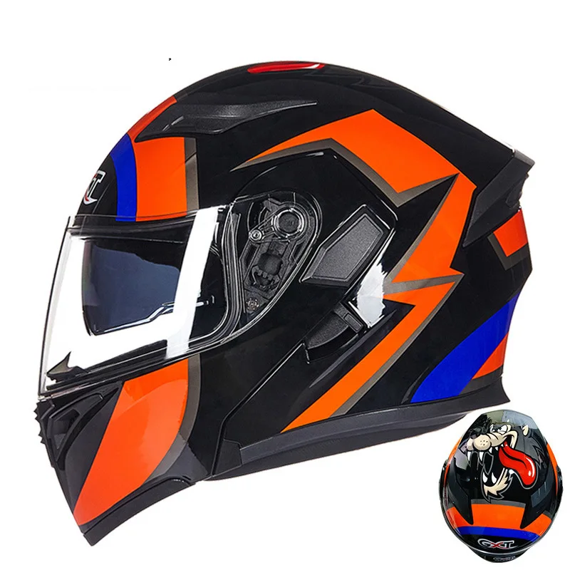 

Cycling Helmet Man Off Road Bluetooth Motorcycle Helmet Mountain Double Lens Full Face Helmet Adult