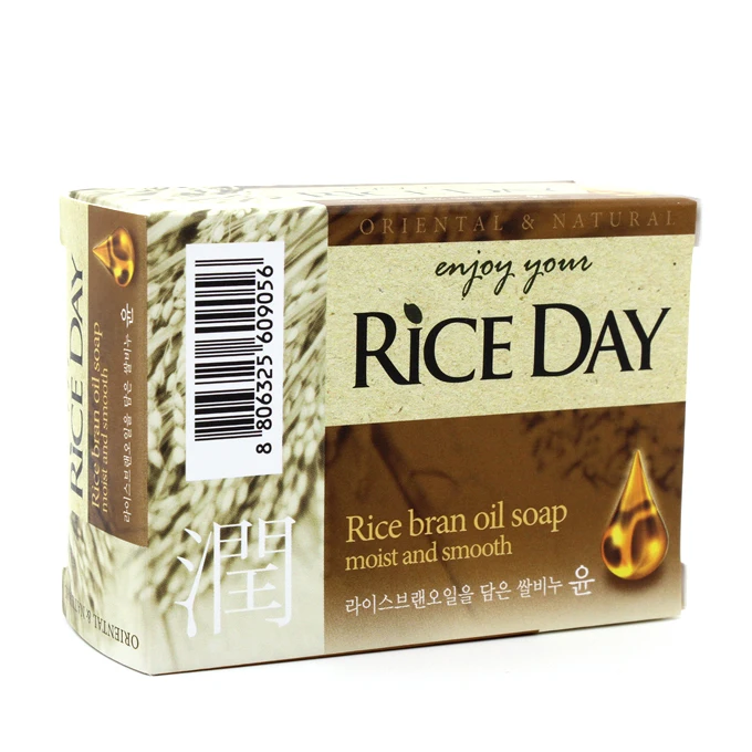 Корейское рисовое мыло, увлажняющее Отбеливающее масло рисовых отрубей, Молочное мыло для ванны, Отбеливающее мыло, очищающее средство для лица, уход за кожей, 100 г, новинка
