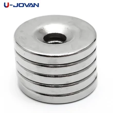 U-JOVAN Лидер продаж 10 шт. 20x3 мм отверстие 5 мм N35 Супер сильный Перманентный круглый неодимовый потайной кольцевой магнит редкоземельные магниты