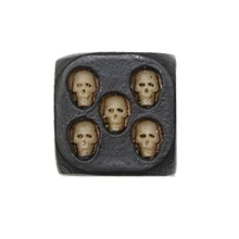

5Pcs/set Black Resin Skull Dice Six Sided Dice 3D Skeleton Dice Board Game Party Game Toys for Kids Toy Birthday Gift 18*18*18mm