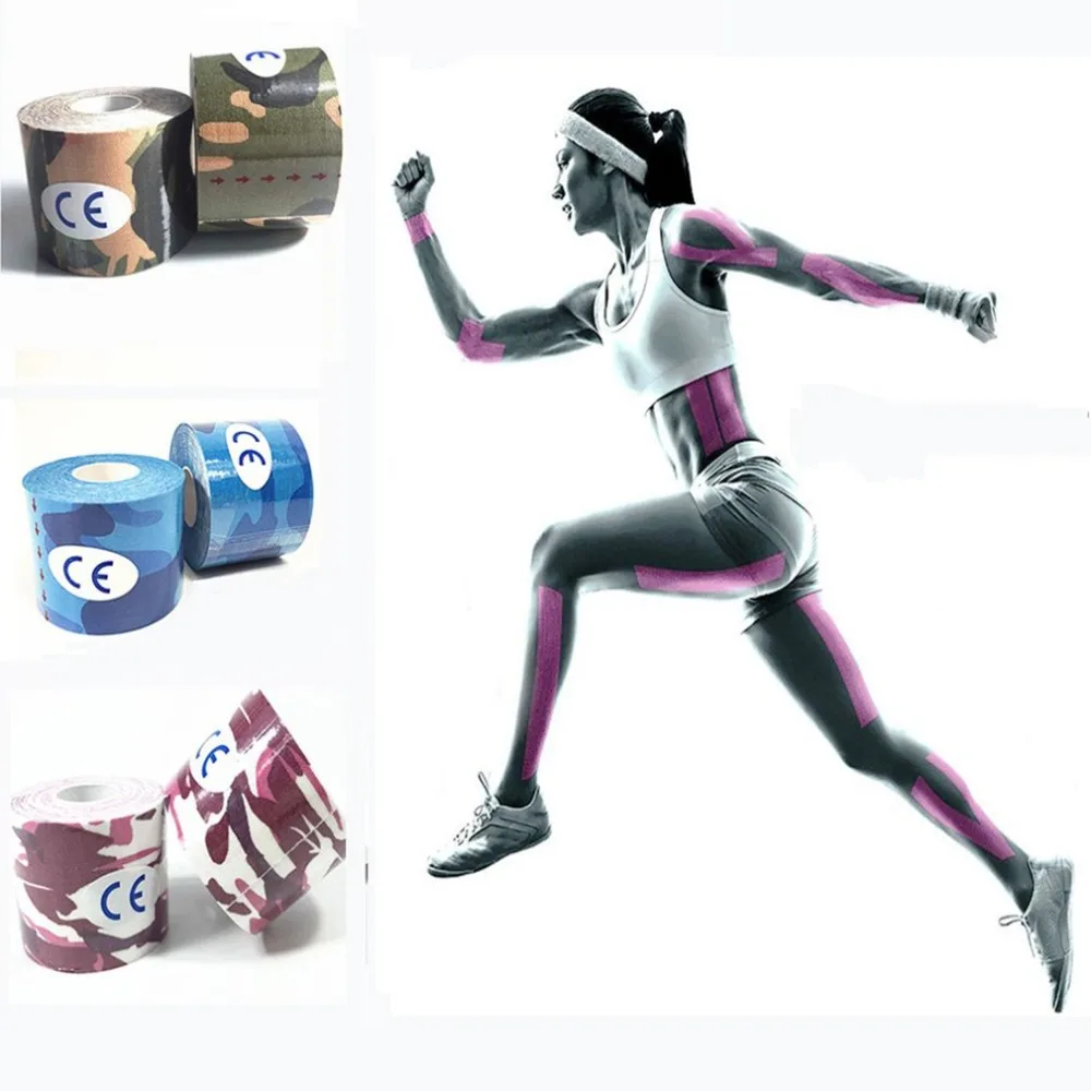 

2.5cm*5m camouflage Elastic Bandage Camouflage Adhesive Tapes Sport Injury Recovery Muscle Strain Protection Tape