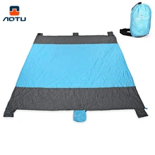AOTU портативный водонепроницаемый Пляжный коврик водонепроницаемое одеяло для улицы скатерть для пикника кемпинга одеяло с 6 карманами 2,4*2,3 м 2 цвета AT6235