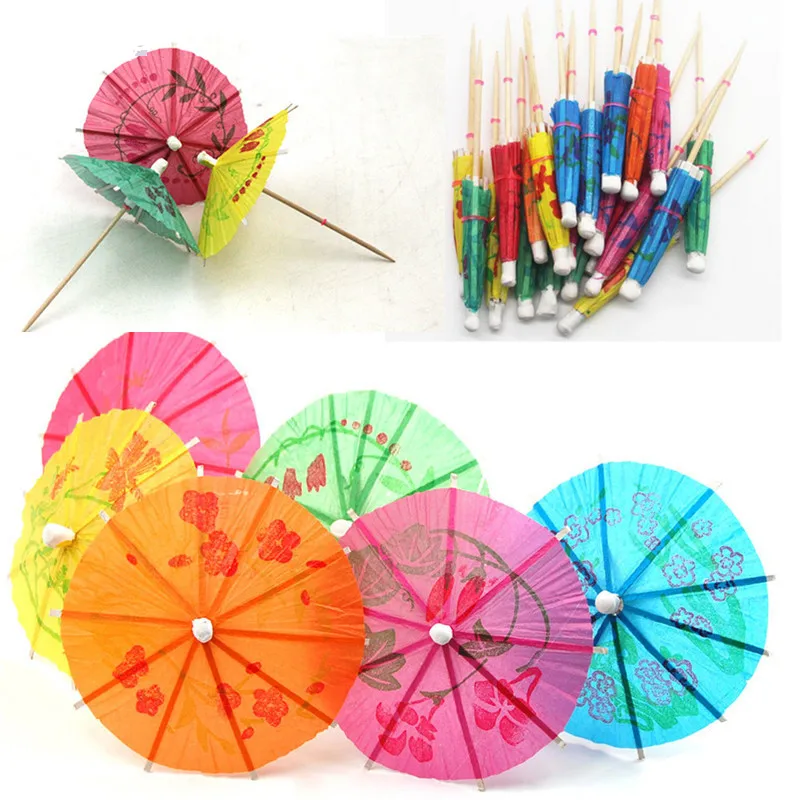 50Pcs Biodegradable Cocktail Decorated Umbrella Shaped Bamboo Sign Disposable Straws For Wedding Party Decor Event Supplies | Дом и сад