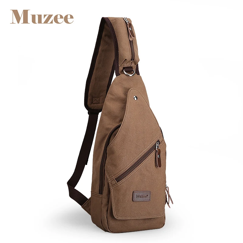 Muzee Retro Messenger Bag Male Canvas Sling Bag Shoulder Crossbody ...