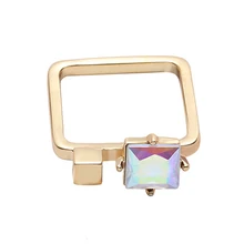 Women’s Fashion Simple Design Rhinestone Decor Jewelry Square Finger Ring