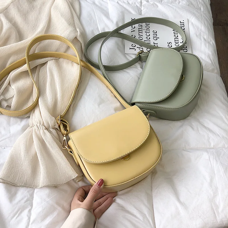 

Net Red Bag Girls 2019 New Summer Fashion Single Shoulder Bag Korean version Baitao Slant Horse Saddle Bag Girls Bag