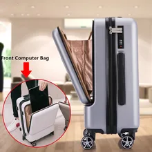 20 дюймов, 24 дюйма, мужская деловая сумка на колесиках/женский чемодан на колесиках из АБС-пластика, передняя сумка для ноутбука/Дорожная сумка для переноски на колесиках