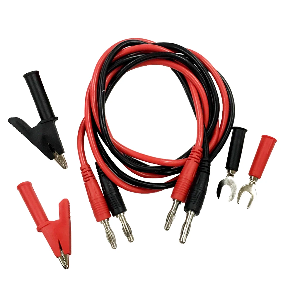 MagiDeal 4mm Banana Plug Test Leads with Alligator Clips and Spade Lugs