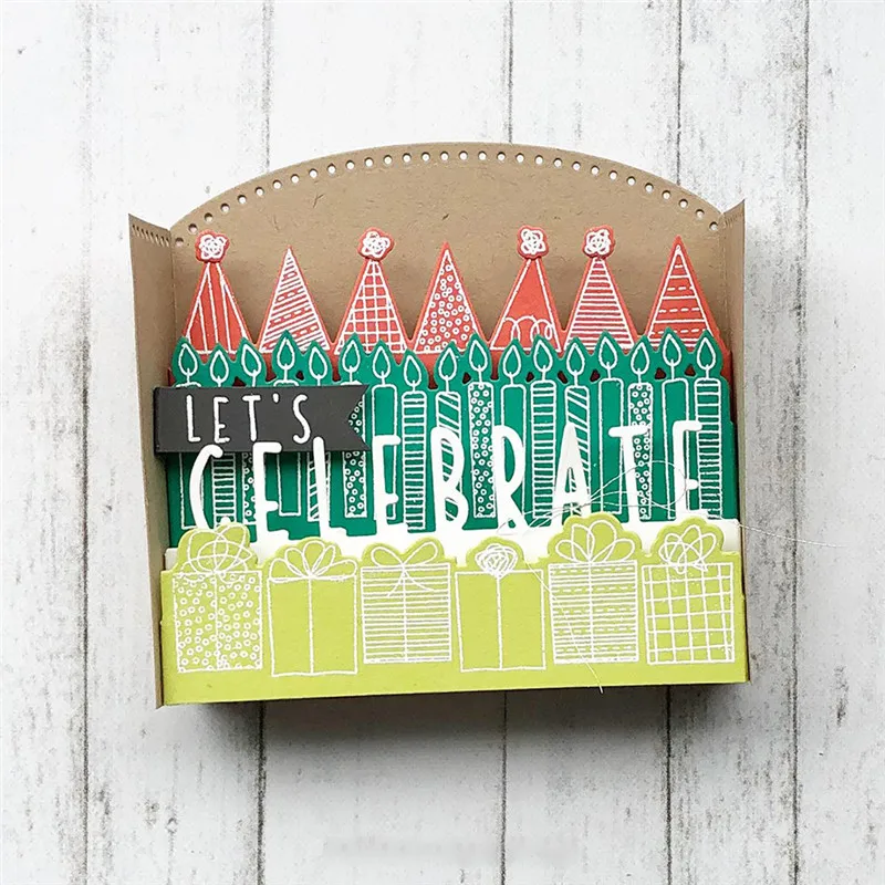 

YaMinSanNiO 2019 New Birthday Stacks Metal Cutting Dies Celebrate Banner for Scrapbooking Card Album Making DIY Craft Diecuts