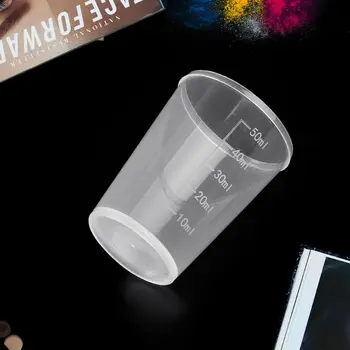 

10Pcs 50ml Plastic Laboratory Bottle Lab Test Measuring Container Cups with Cap Plastic Liquid Measuring Cups