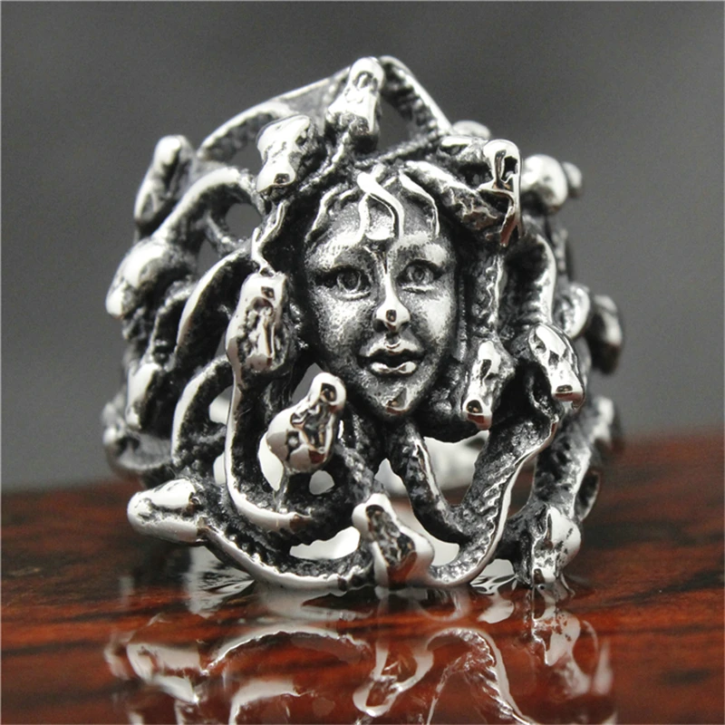 

Top Quality Fashion Design 316L Stainless Steel Cross Medusa Ring Wholesale Price