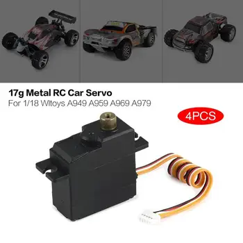 

4PCS Metal Gear Servo 17g 4.8-6V for 1/18 Wltoys A949 A959 A969 A979 A959-A A969-A A979-A RC Car Truck Model Steering Part