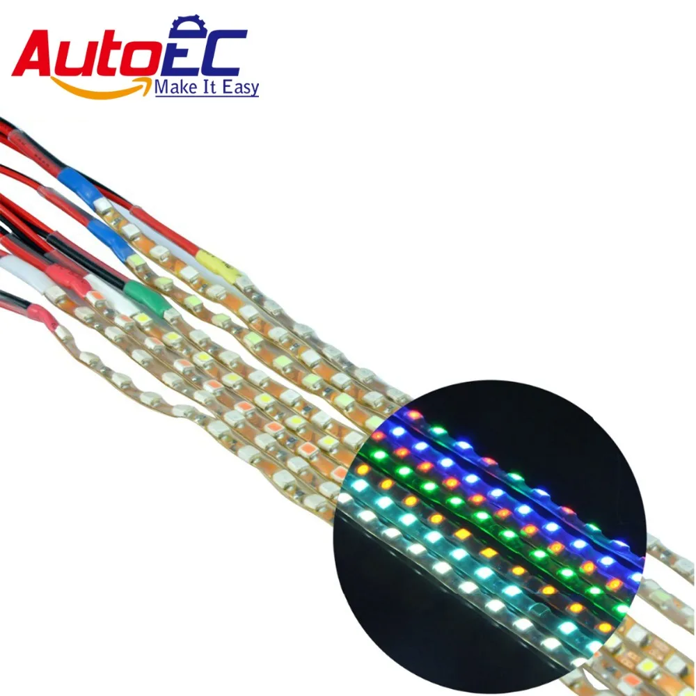 

AutoEC 100pcs 90CM 3528 Waterproof RGB SMD LED Strip Light w/ir Remote Controll Flexible Chasing adapter #LO61
