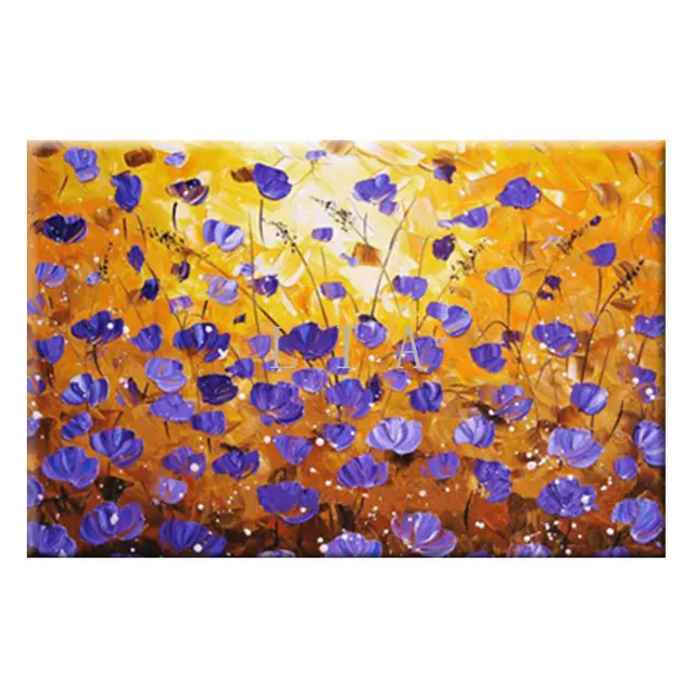 Sans Cadre Couleur Couteau Rouge Fleur Dia Peinture Acrylique
