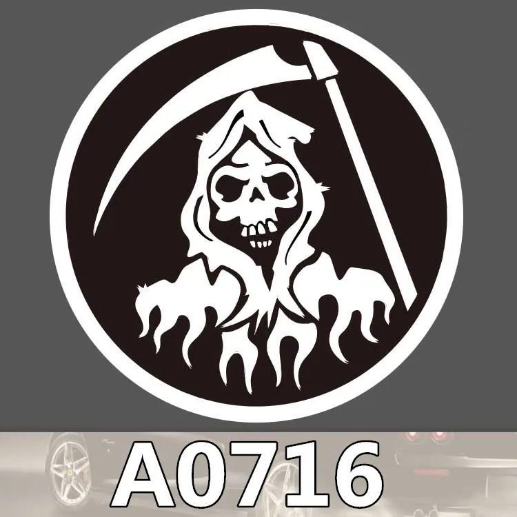 

Bevle A0716 Skull Death Waterproof Sticker Single Sale Cool Laptop Luggage Fridge Skateboard Graffiti Notebook Stickers