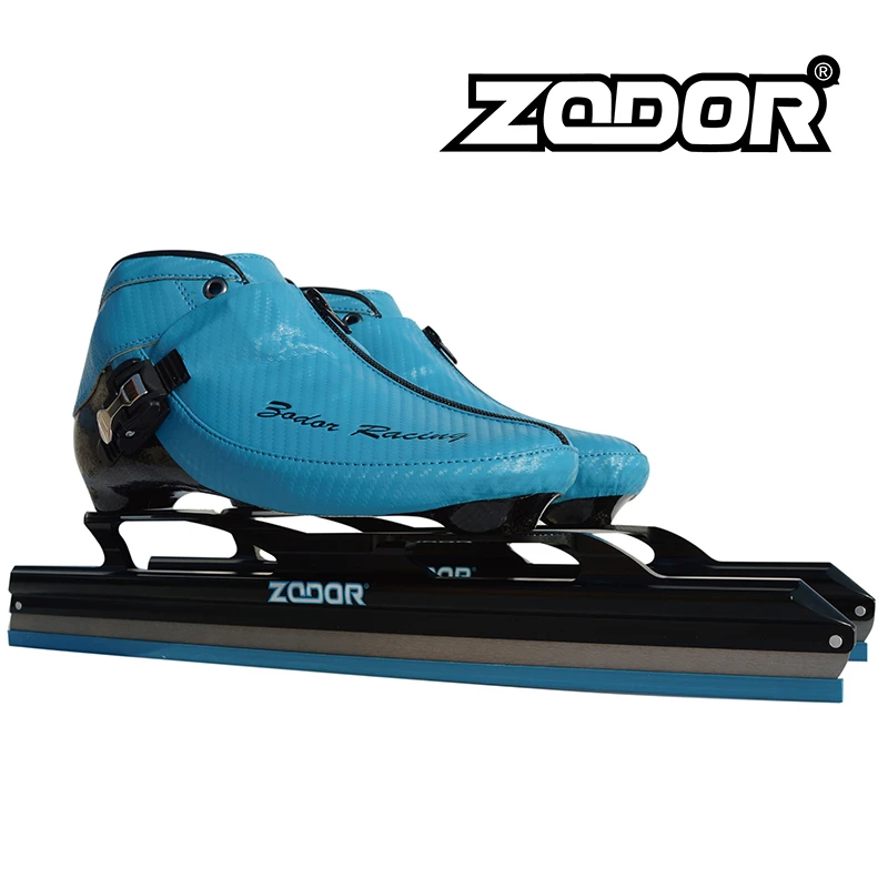 6 Layers Professional Fixed Indoor Track Ice Skates Shoes Zip Buckle