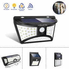 Светодиодный светильник на солнечной батарее с датчиком движения, лампа на солнечной энергии для украшения сада, водонепроницаемый уличный светильник, супер яркий настенный светильник для безопасности