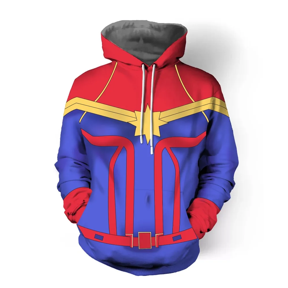 

Captain Marvel Ms Marvel Carol Danvers Hoodies Cosplay Costumes Halloween Women Bodysuit Fancy Dress